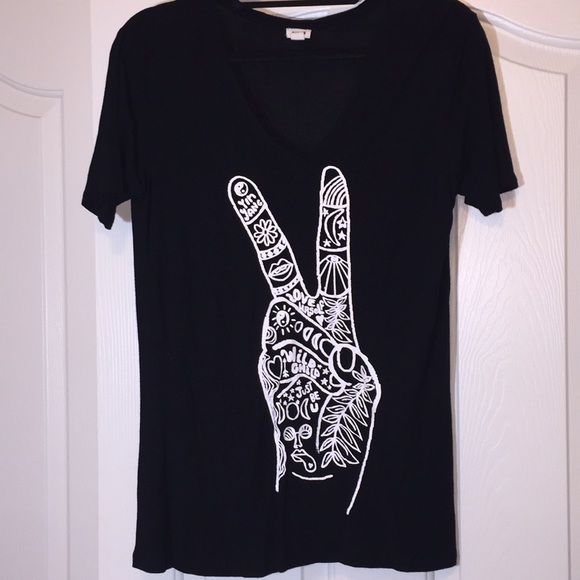 Garage Tops - Garage Tee Shirt Peace Sign festival boho